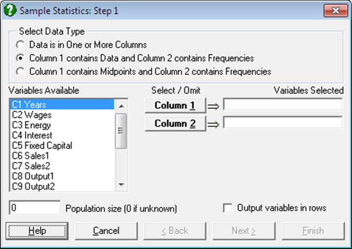 Descriptive Statistics-One-Sample Data Types