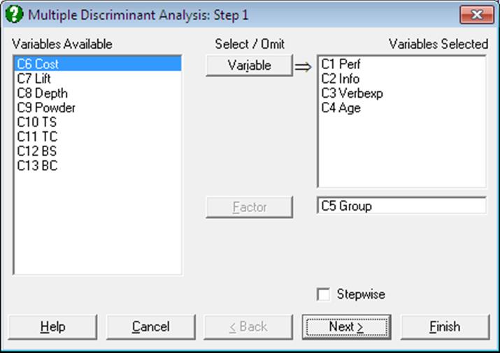 Discriminant Analysis