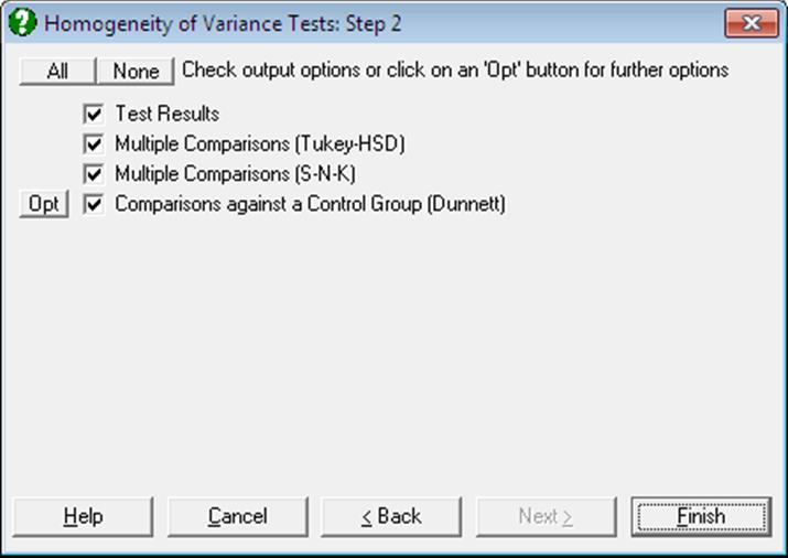 Homogeneity of Variance Tests