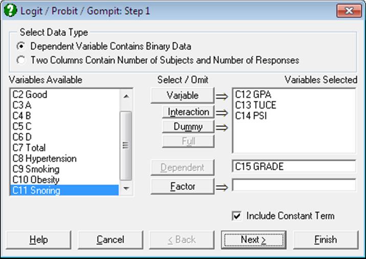 Logit / Probit / Gompit-Regression