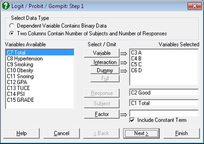 Logit / Probit / Gompit-Regression