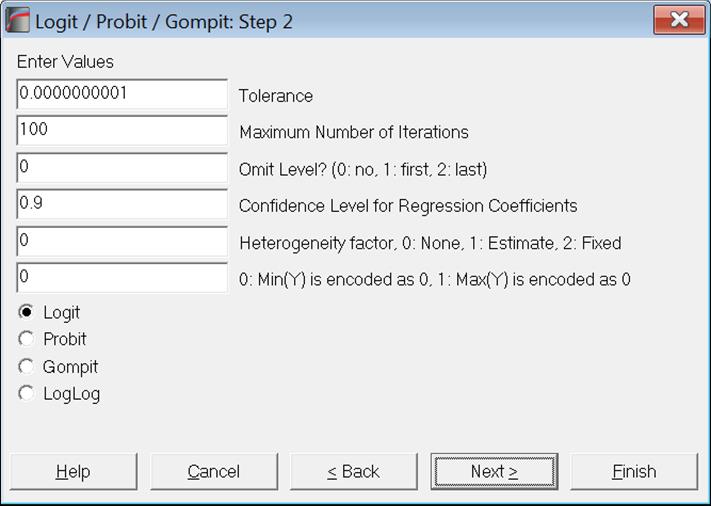 Logit / Probit / Gompit-Regression