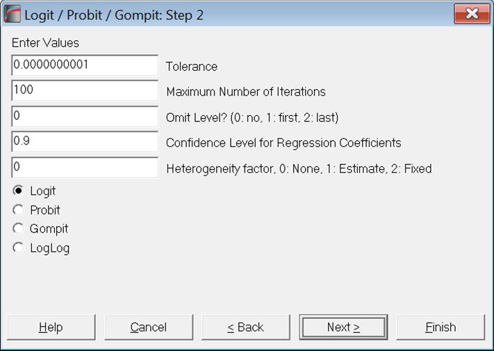 Logit / Probit / Gompit-Regression