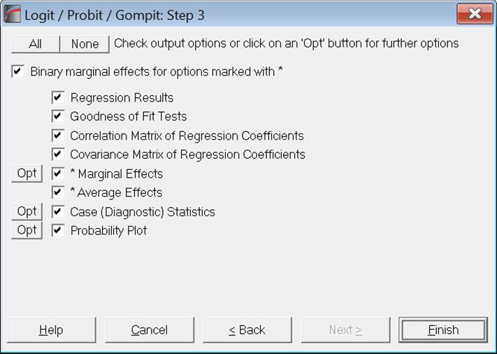 Logit / Probit / Gompit-Regression