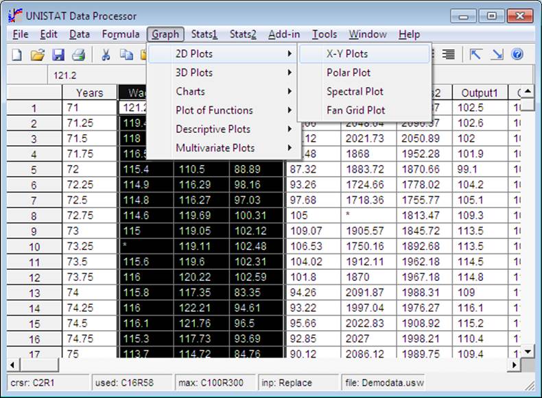 Modes of Running UNISTAT