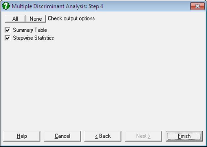 Multiple Discriminant Analysis