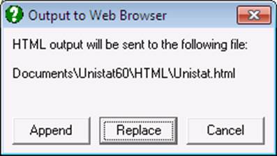Output to Web Browser