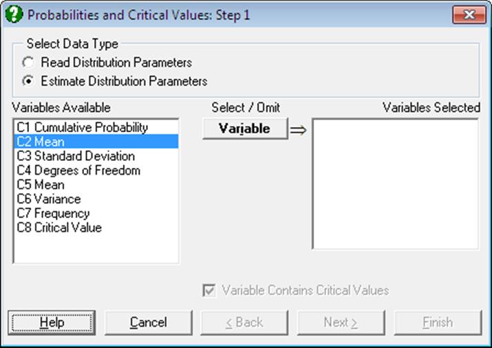 Probabilities and Critical Values