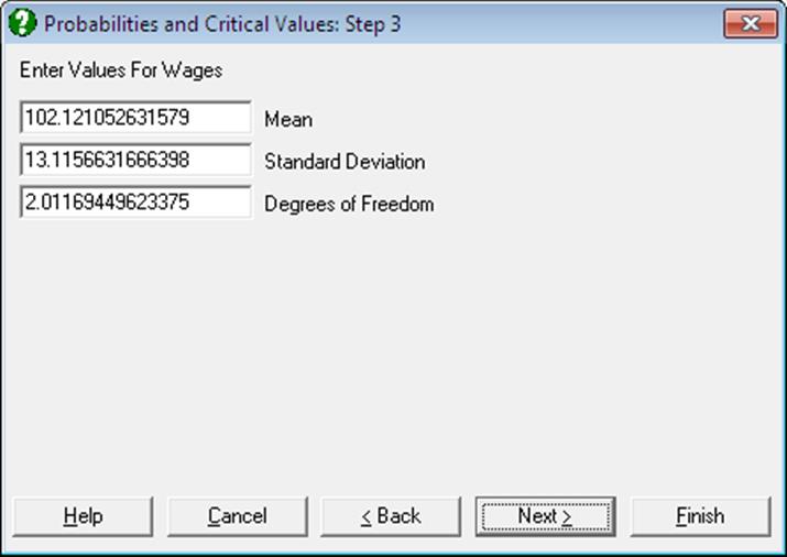 Probabilities and Critical Values