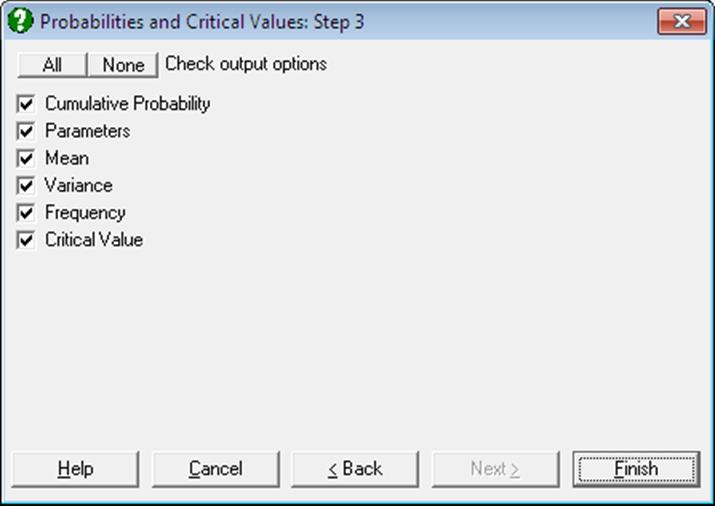 Probabilities and Critical Values