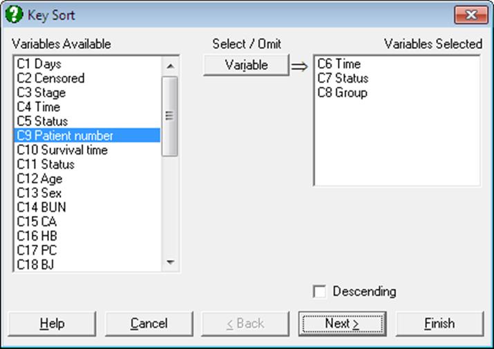 Spreadsheet-Data Menu