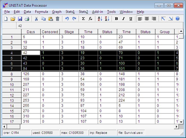 Spreadsheet-Edit Menu