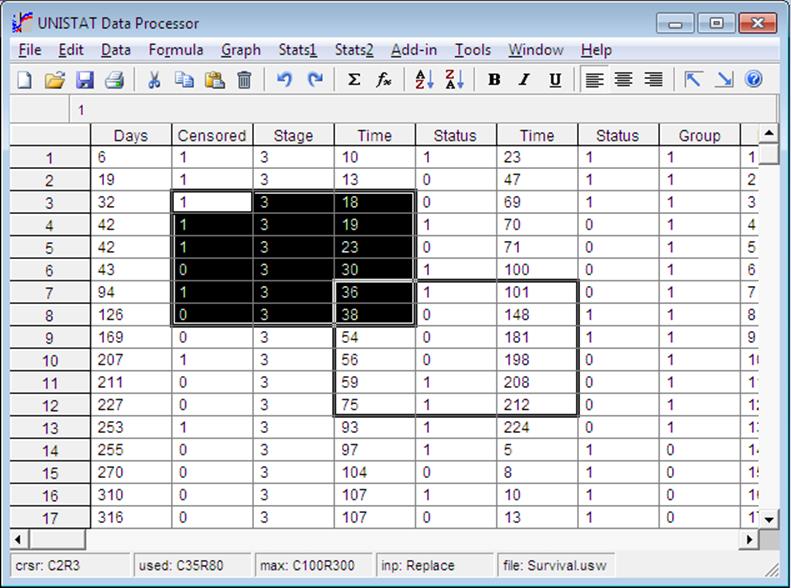 Spreadsheet-Edit Menu