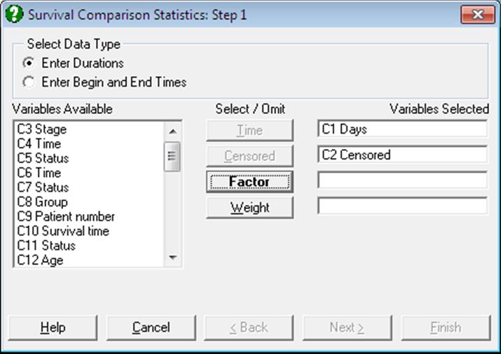 Survival Comparison Statistics