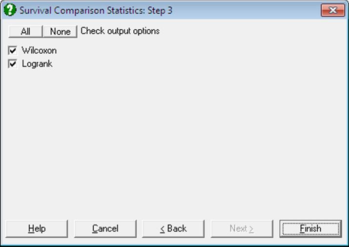 Survival Comparison Statistics