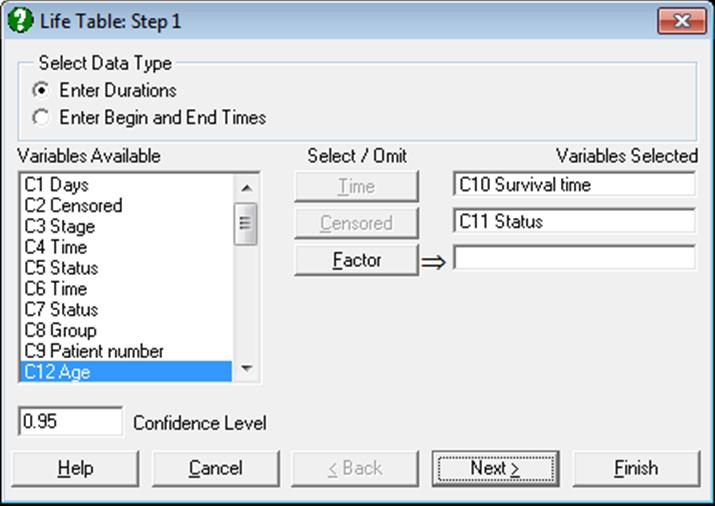 Survival Variable Selection