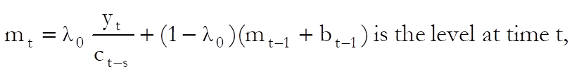 Time Series Analysis-Winters Multiplicative Seasonal