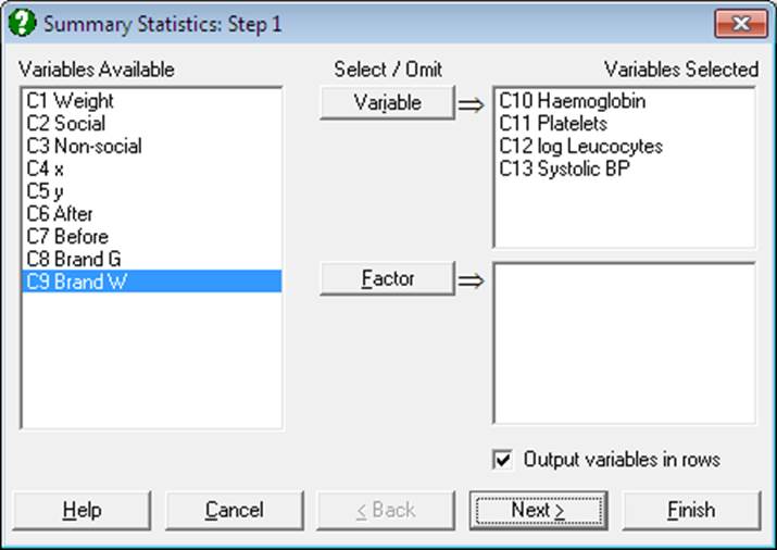 Variable Selection Dialogue