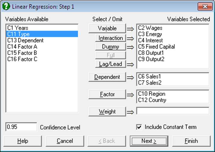 Variable Selection Dialogue