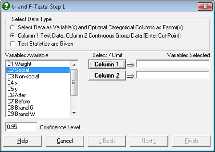 Variable Selection Dialogue